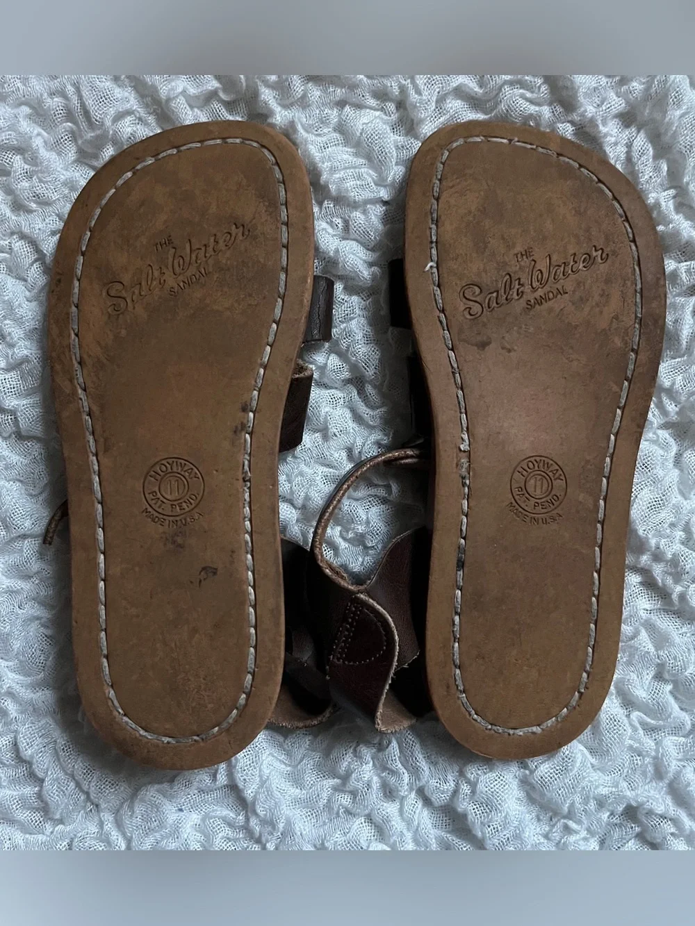 Salt Water Sandals by Hoy Dark Brown Leather Kids Sandals size 11